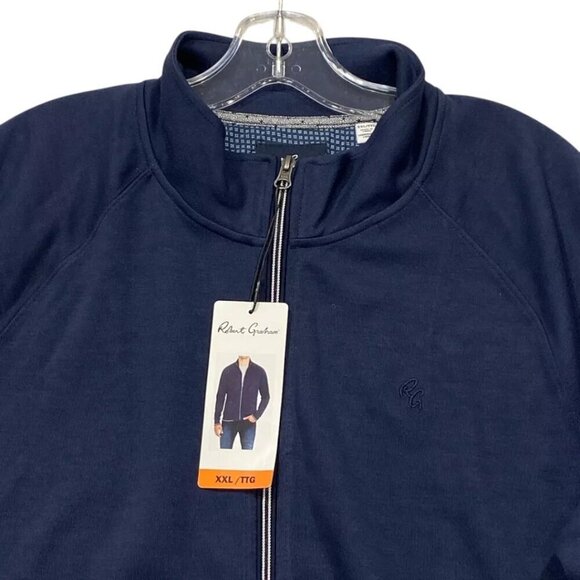 NEW Robert Graham Deluxe Knit Lightweight Jacket | Navy - Picture 4 of 13